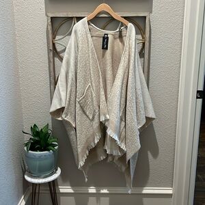 Women’s cream soft poncho